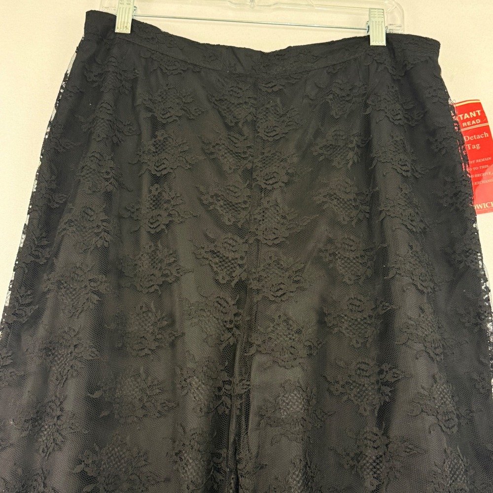 HELENE BLAKE Black Lace Wide Leg‎ Palazzo Pants Women's New With Tags